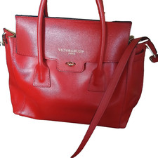 A VOIR  Grand Sac italien Victor & Hugo - Cuir - Rouge - Etat Neuf