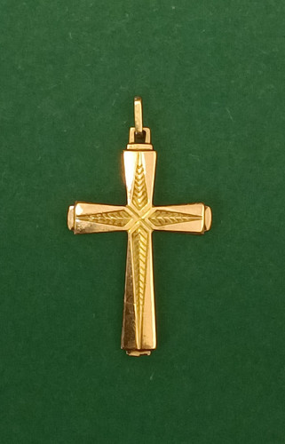 Croix poinçon plaqué or - plaqué,