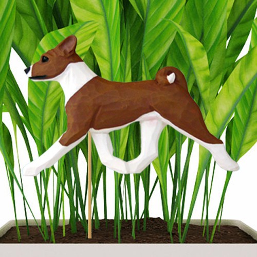 Tuteur plante basenji rouge - plante,