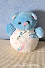 Peluche vintage BOULGOM , Ours boule , avec hochet,  hauteur 14 cm