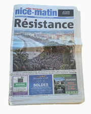 JOURNAL HISTORIQUE NICE MATIN 11 JANVIER 2015 REISTANCE CHARLIE HEBDO