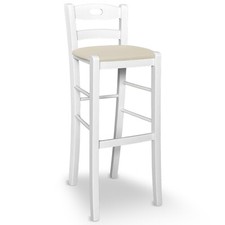 Tabouret En Bois Verni Blanc