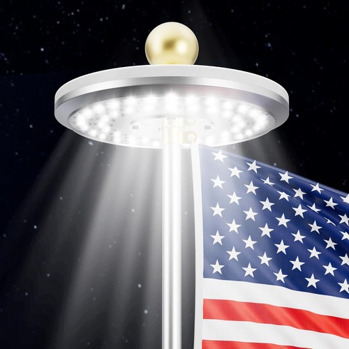 Led solar powered flag - 26, pole