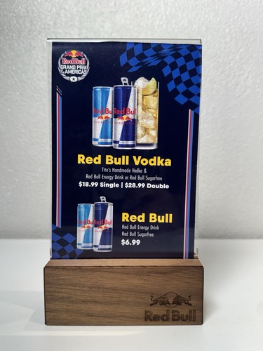 Red bull acrylic wood table - red,