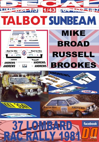 Decal talbot sunbeam - decal,