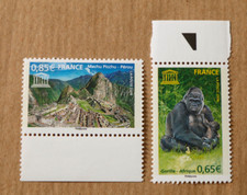 Timbre de service France 2008 N°TS 140-141 Unesco Cité Inca - Gorille