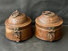 Rare Vintage Ancien Cuivre Main Unique Shap Hummer Travail Bijoux Boîte Set 2