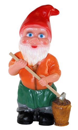 Nain jardin avec pelle - jardin, et