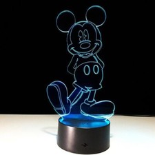 Lampe Led Plexiglass Personnalisée Disney Lumière De Nuit Mickey