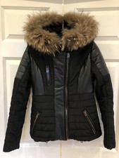 Manteau veste fourrure noir
