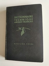 HISPANO SUIZA /Très Rare DICTIONNAIRE TECHNIQUE Anglais- Français 1953 TBE