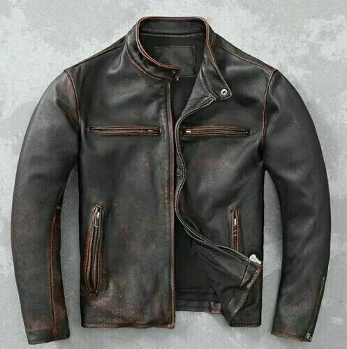 Veste cuir véritable - veste, en