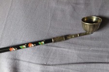 ancien Éteignoir à bougie  laiton et bois