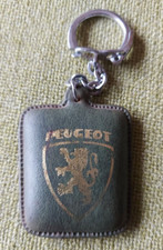 Ancien porte clé cuir/Skai Peugeot old french keyring cab