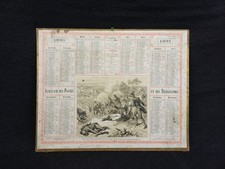 Ancien almanach calendrier des Postes PTT avec carte - 1881 - RHONE - Lyon