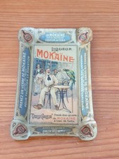 Cendrier ramasse monnaie 1900 en tôle lithographiée publicitaire liqueur Mokaïne