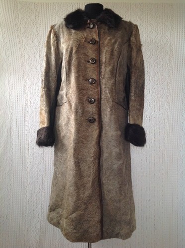 Manteau fourrure cuir vintage - manteau,