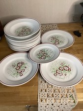 18  Assiettes Pergola Luneville 17 Plates 1 Creuse 1 Dessert 