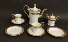 THEIERE TASSE A THE STYLE EMPIRE LIMOGES RAYNAUD INCRUSTATION DORURE POLI AGATE