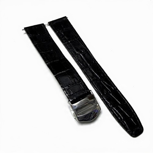 Correa piel negra - piel, cartier
