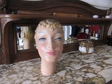 Tête de mannequin plâtre début 20 jeune femme des années 30 Deco  art Bruxelles 