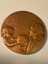 MDP grosse médaille bronze  1987 jacques Yves COUSTEAU 73 mm