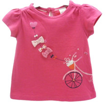 Baby Club tee-shirt manche courte rose motif noeuds et vélo bébé 3 mois 