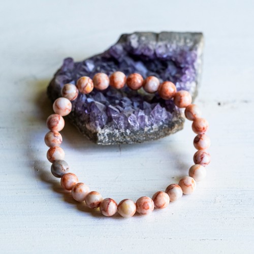 Bracelet jaspe picasso rouge - jaspe,