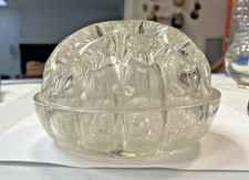 Magnifique Rare Pique Fleurs Rond en Verre Transparent Vintage