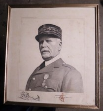 Portrait Maréchal Philippe Pétain par Pierre GANDON gravure eau-forte 1941
