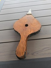 Soufflet de cheminée ancien en bois et laiton