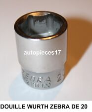 DOUILLE DE 20 WURTH ZEBRA 6 PANS CARRE DE 1/2" OUTIL MECANIQUE ENVOI IMMEDIAT