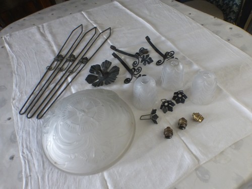 Lustre art deco complet - , en