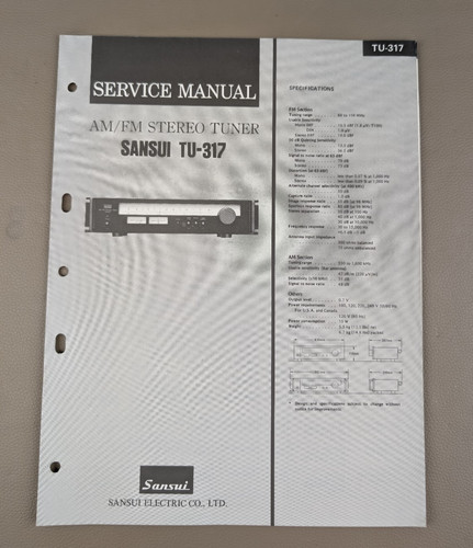 Sansui 317 fm stereo - tu-317, am/fm
