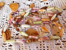 Collier sautoir ancien perles céramique multicolore