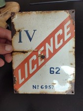 plaque émaillée licence lV (62 N*6957) café bar bistrot .....
