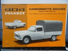 Catalogue PEUGEOT 404 camionnette bâchée – 1972