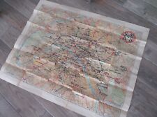 GRAND PLAN DE METRO PARIS 1947 VINTAGE
