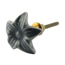 Bouton de meuble en céramique Grande poignée de porte Fleur vert