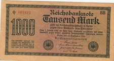 billet ALLEMAGNE 1000 mark berlin 5 septembre 1922 circulé BB
