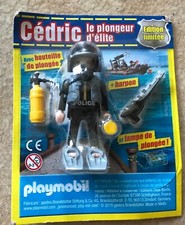 FIGURINE NEUF SOUS BLISTER PLAYMOBIL CEDRIC LE POLICIER PLONGEUR D'ELITE SCUBA