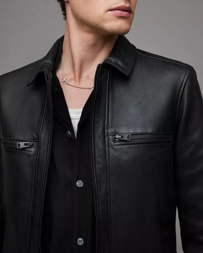Veste cuir noir pour homme - en,