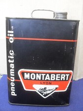 BIDON   ANCIEN   HUILE   "  Pneumatique  Oil   MONTABERT  " 5L  ANNÉES   40  50