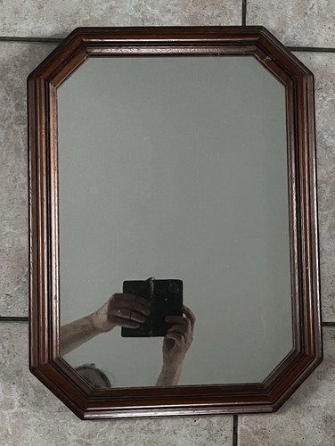 Miroir mural ancien hexagonal - miroir,