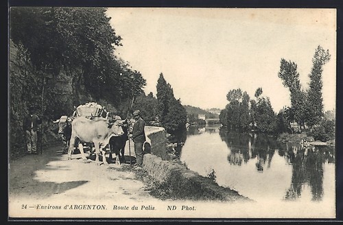 Cpa argenton route palis - argenton,,