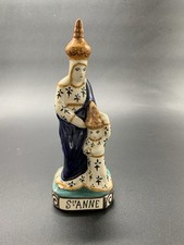 Ancienne Vierge D’ Accoucher Saint Anne Faience HB Quimper Vintage 