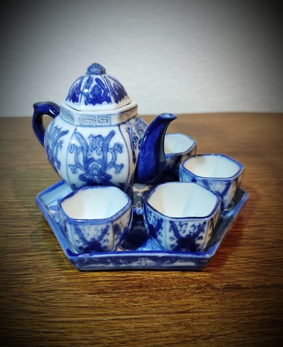 Small blue and white - , chinese