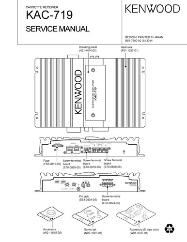 Service manuel instructions - service, d'instructions