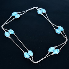 Collier bijoux ovale Larimar