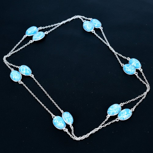 Collier bijoux ovale - , larimar